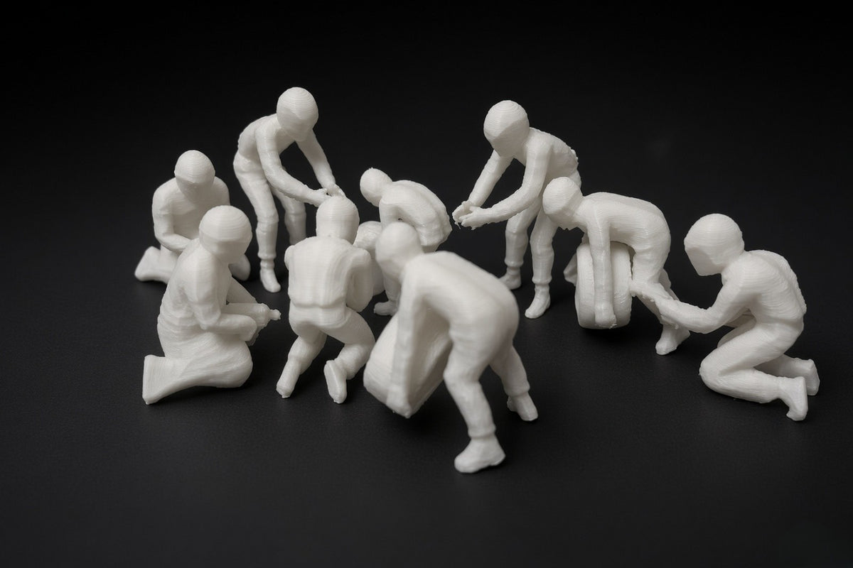 Carrera Scalextric Pit Crew Figures 1:32 Slot Car Set of 9 Unpainted
