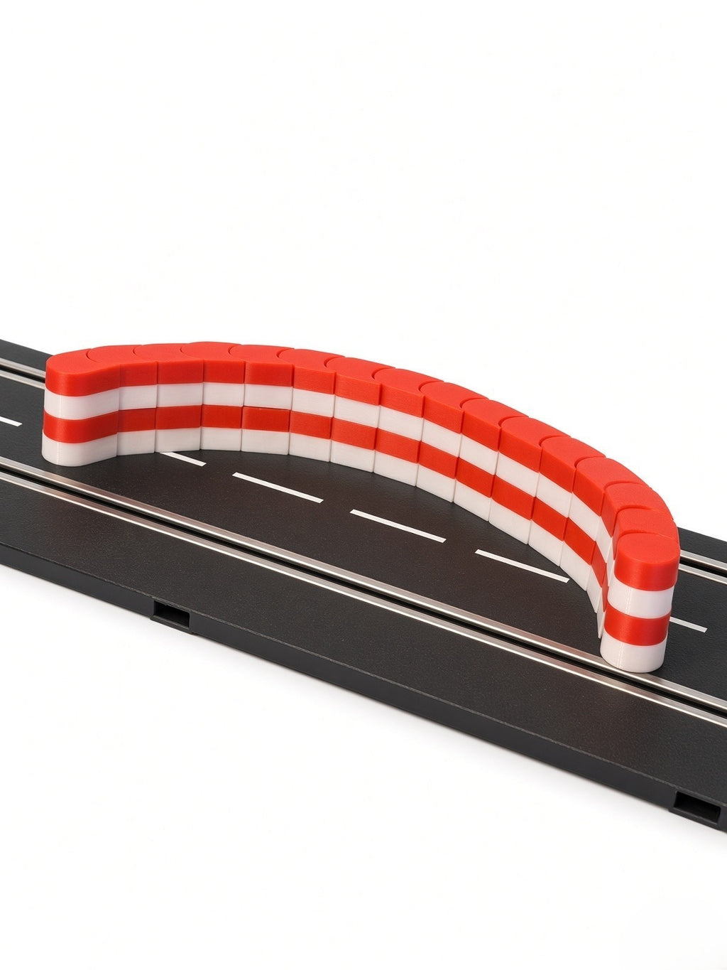 Modular red and white barriers included in the 1:32 Trackside Pro Bundle